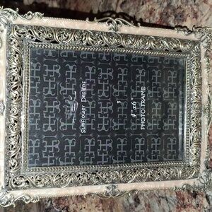 Vintage Beautiful Silver ,cream Trim Photo Frame